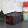 40 Gallon Wheeled Plastic Storage Bin;  Black;  Set of 2