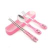 Children's three-piece cartoon cutlery stainless steel chopsticks spoon fork travel cutlery