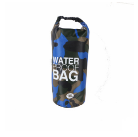 Camouflage waterproof bucket bag beach bag waterproof bucket bag outdoor drifting waterproof bag waterproof bag (Color: Dark blue, size: 30L)